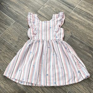 Girls Cat and Jack “Linen” red, white, and blue dress